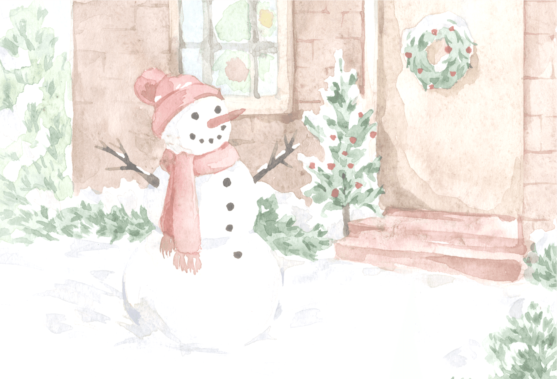 Watercolor Snowman